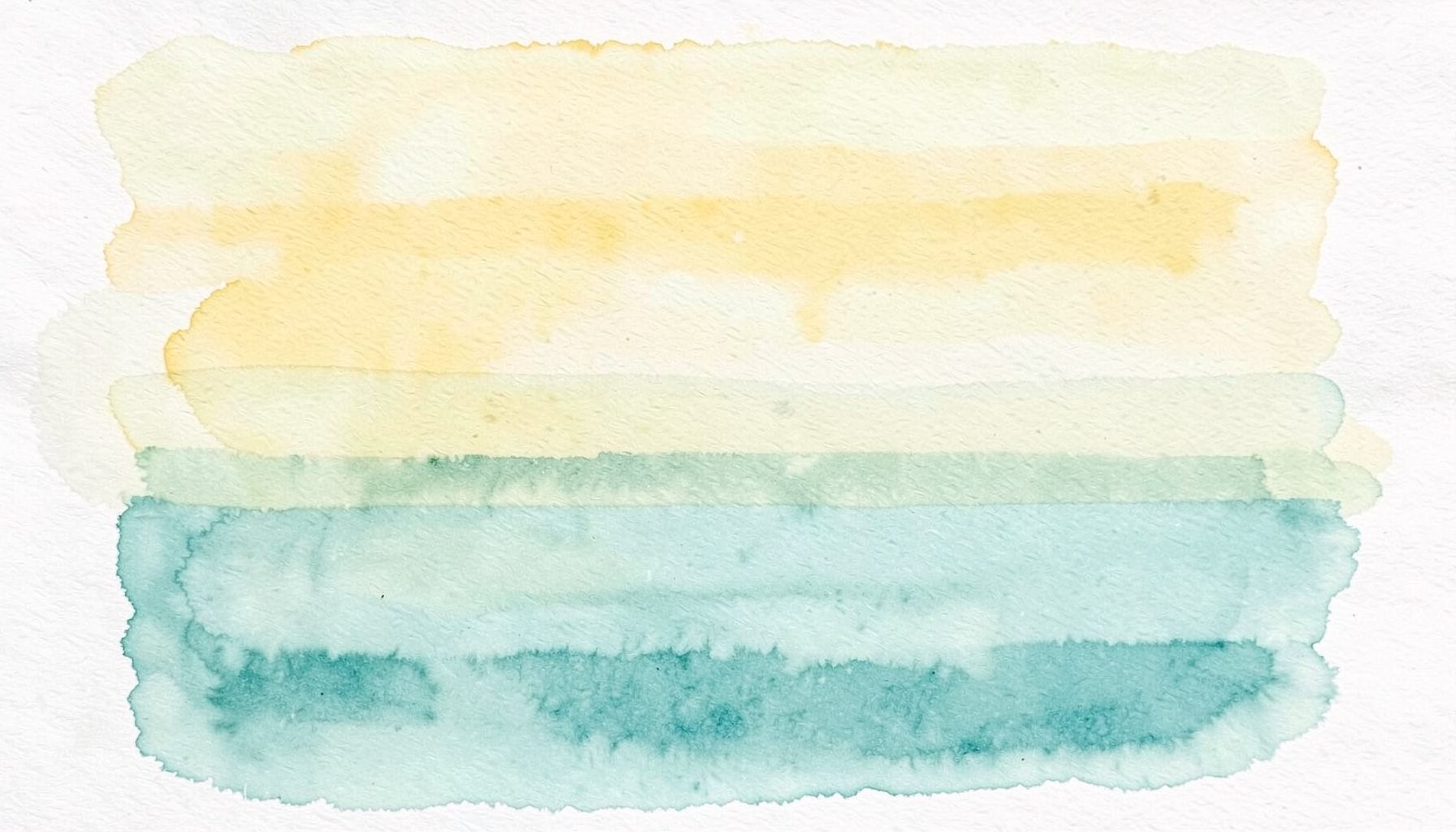 Soft watercolour of pale yellow and teal horizontal bands suggesting gentle sunlight over water